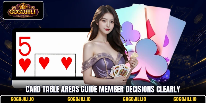 Card table areas guide member decisions clearly