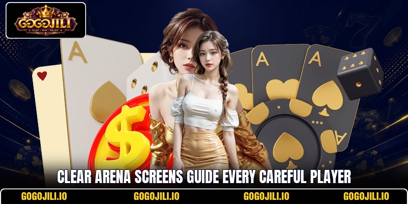 Clear arena screens guide every careful player