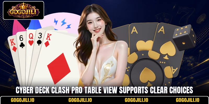 Cyber Deck Clash Pro table view supports clear choices
