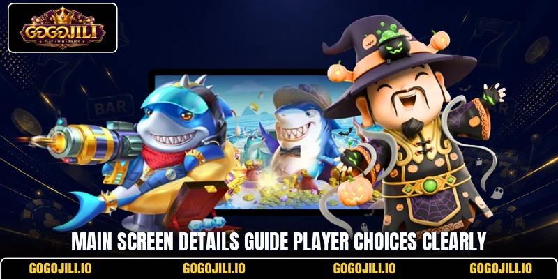 Main screen details guide player choices clearly