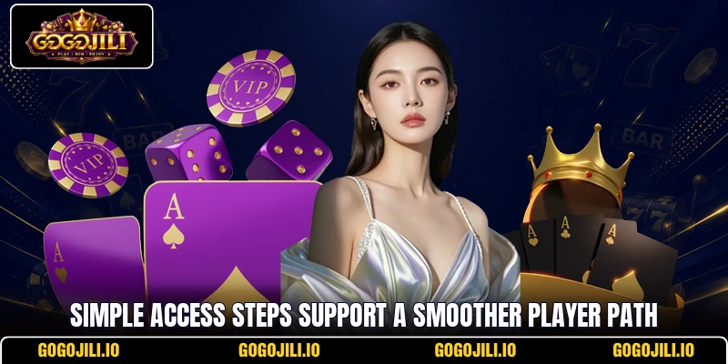 Simple access steps support a smoother player path