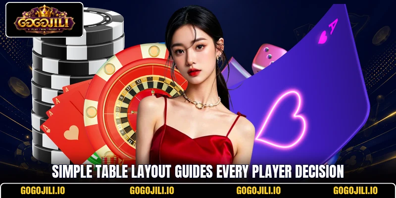 Simple table layout guides every player decision